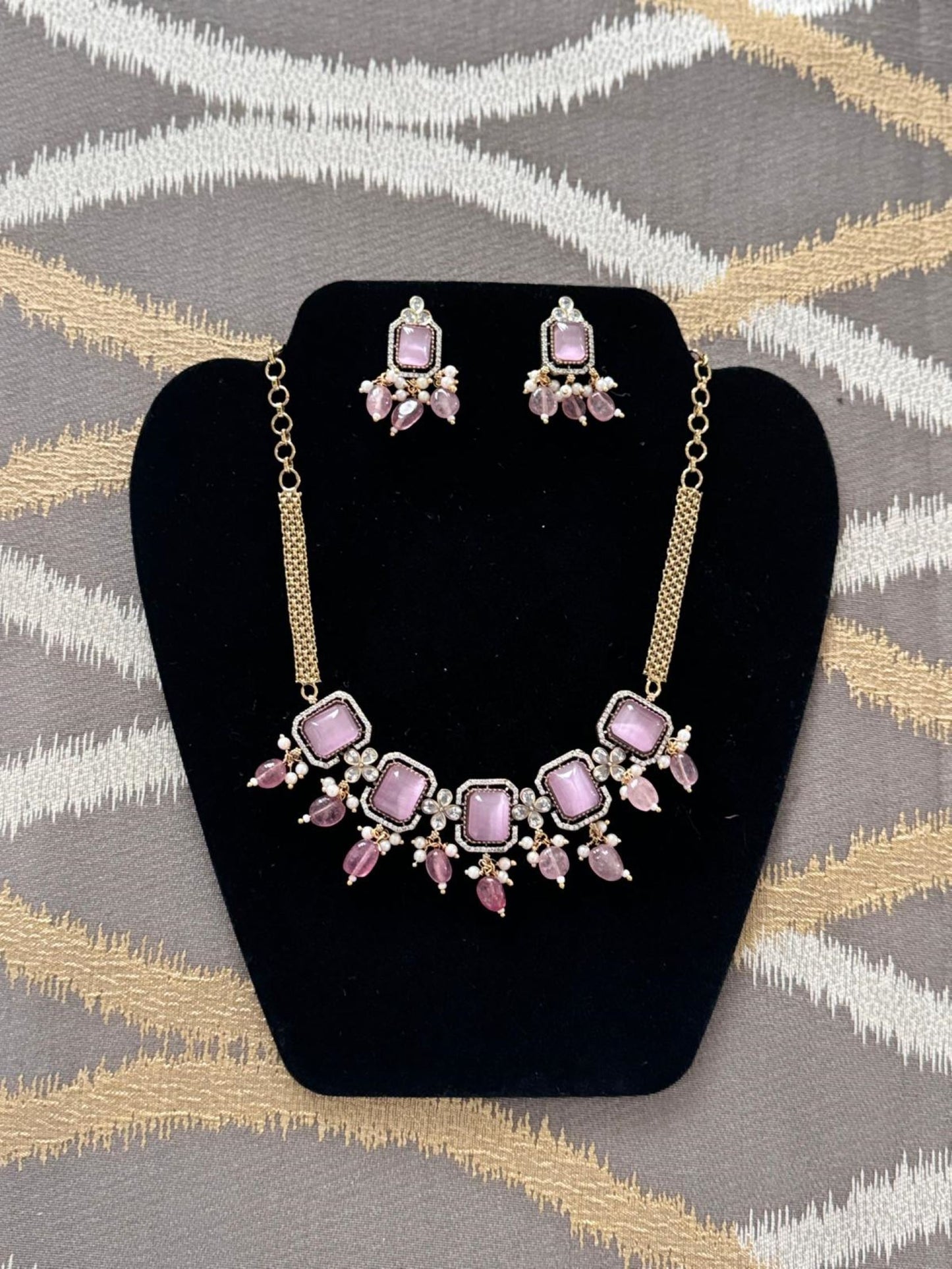 Artificial Jewelry - Necklace Set - Pink