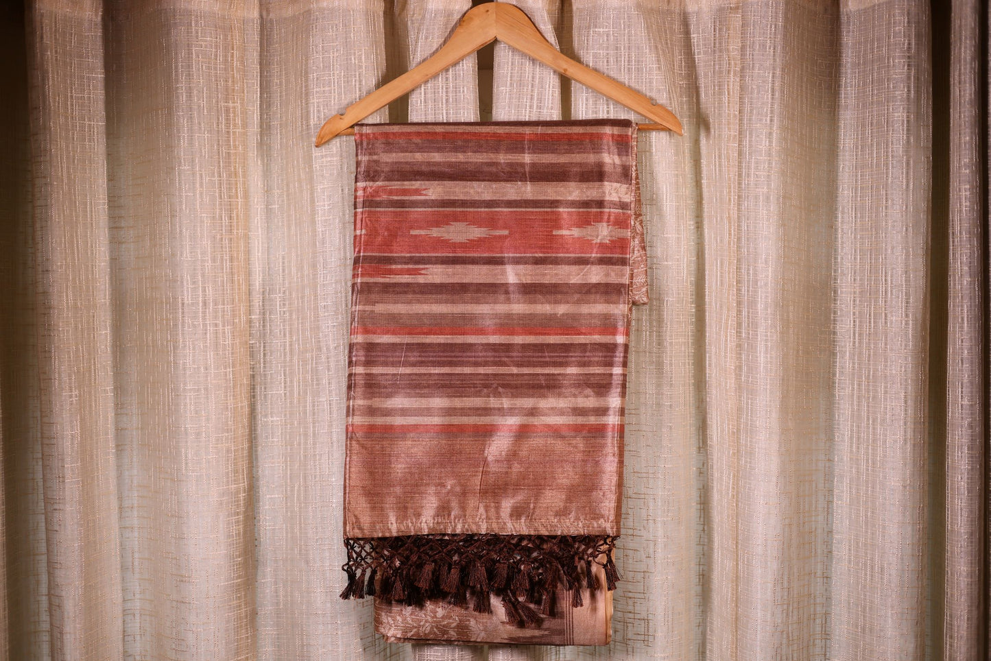 Fancy Saree - Beige with Stitched Blouse