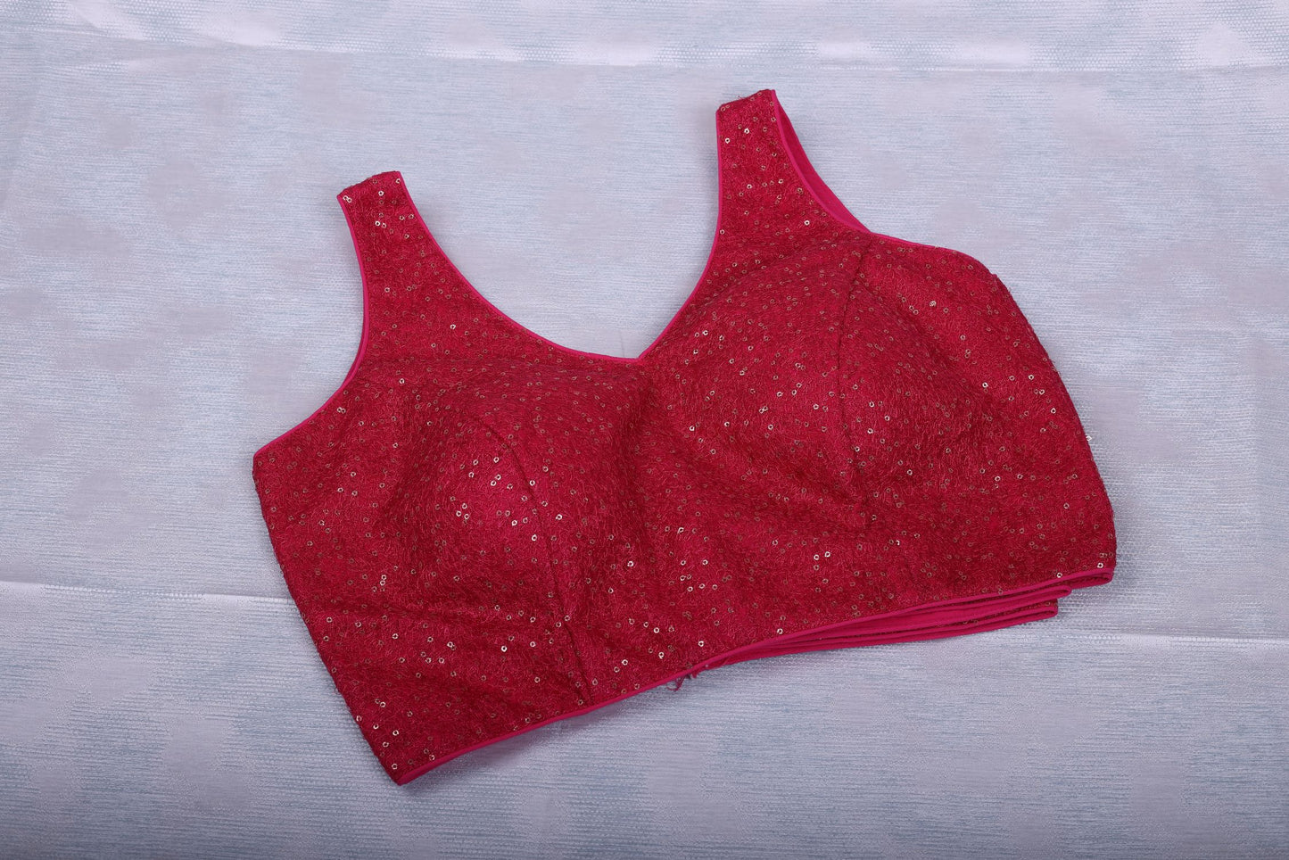 Pink Silk Blouse with Sequins