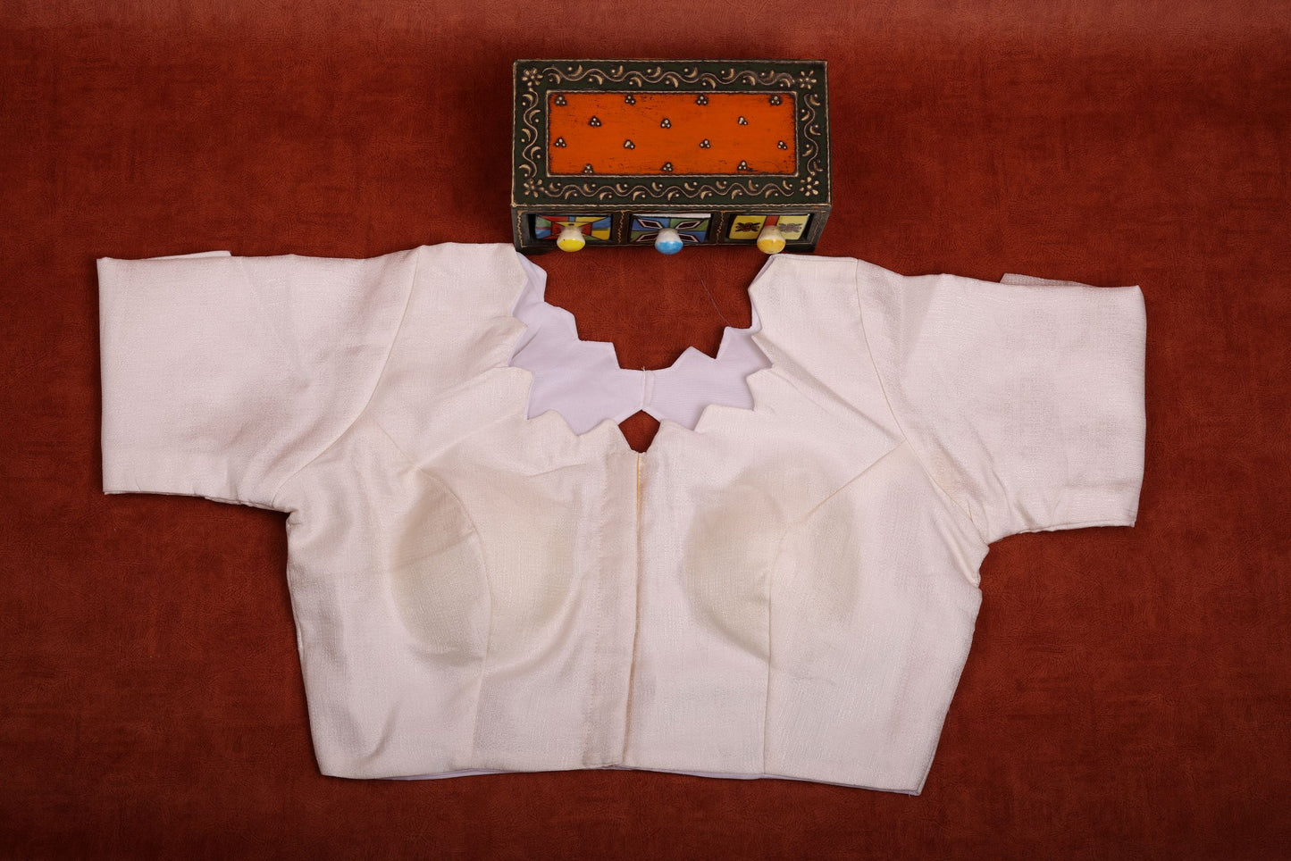 Raw Silk Blouse-White