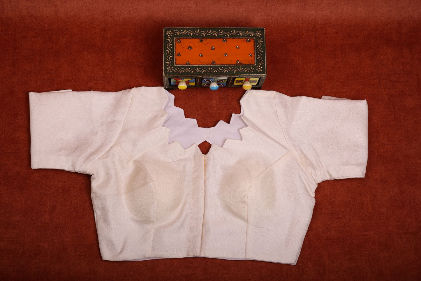 Raw Silk Blouse-White