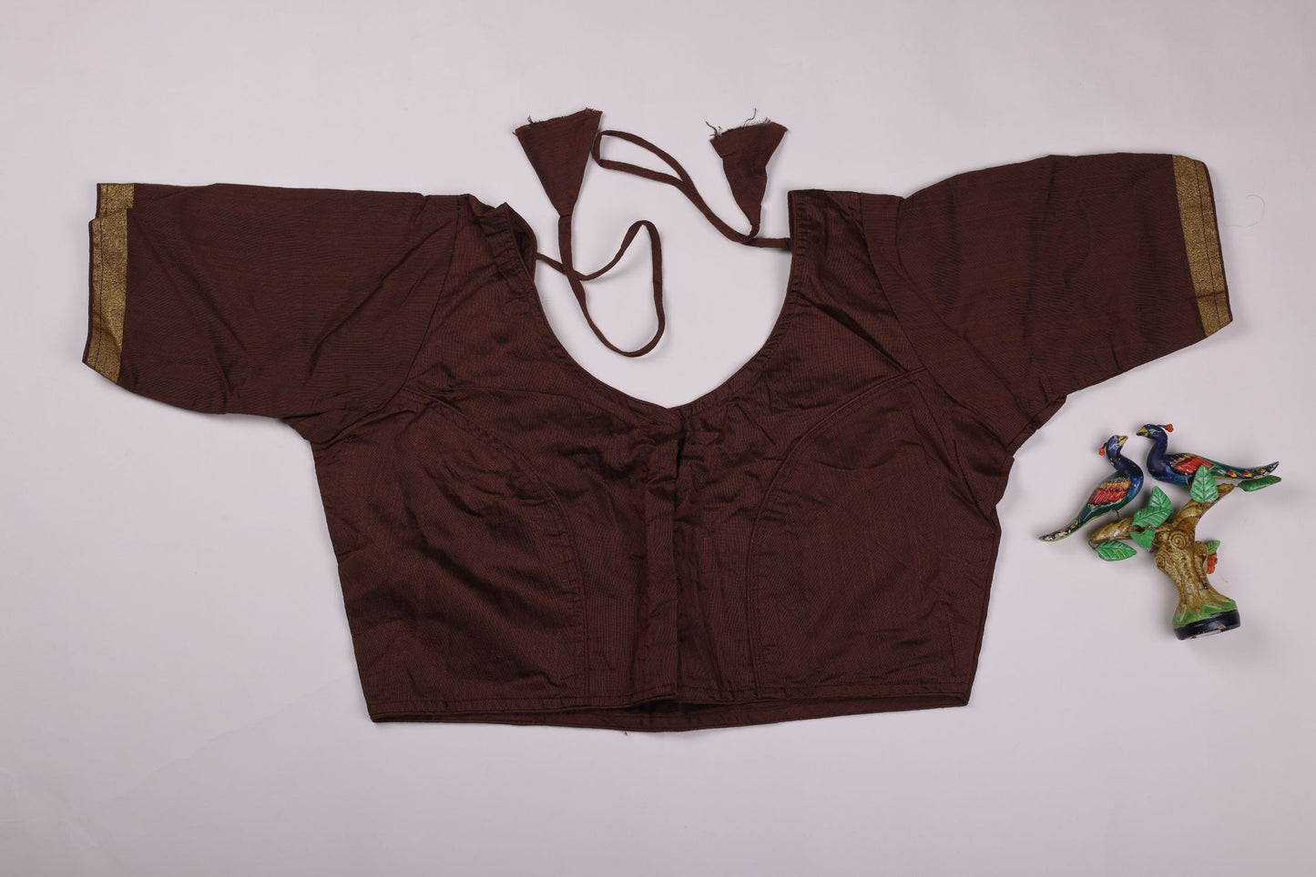Silk Cotton Blouse - Brown