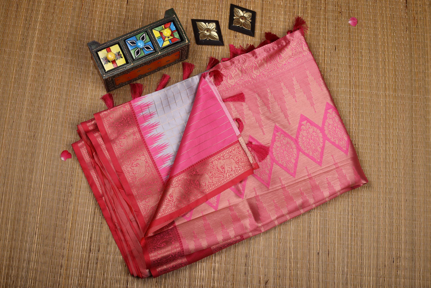 Semi Kanchipuram Silk Saree - Grey