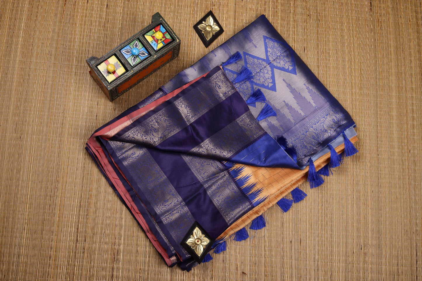 Semi Kanchipuram Silk Saree- Peach