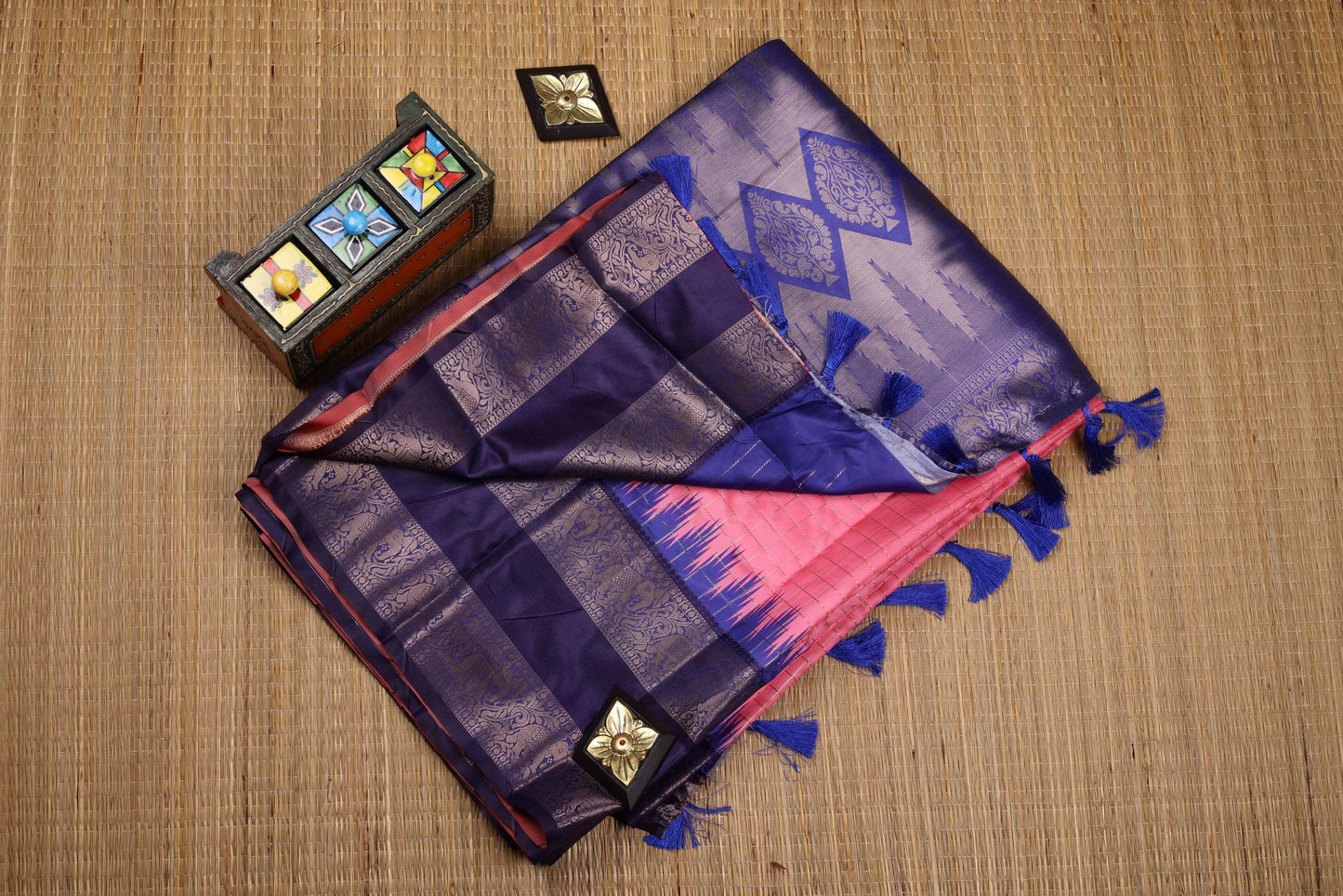 Semi Kanchipuram Silk Saree-Pink
