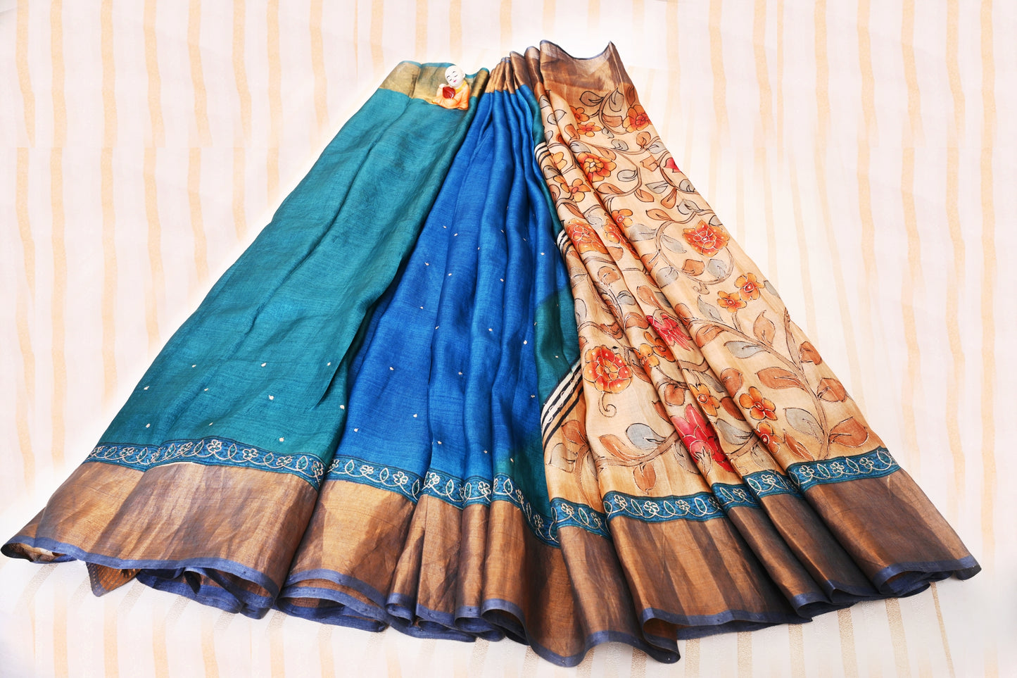Pure Aariwork Tussar Saree - Beige