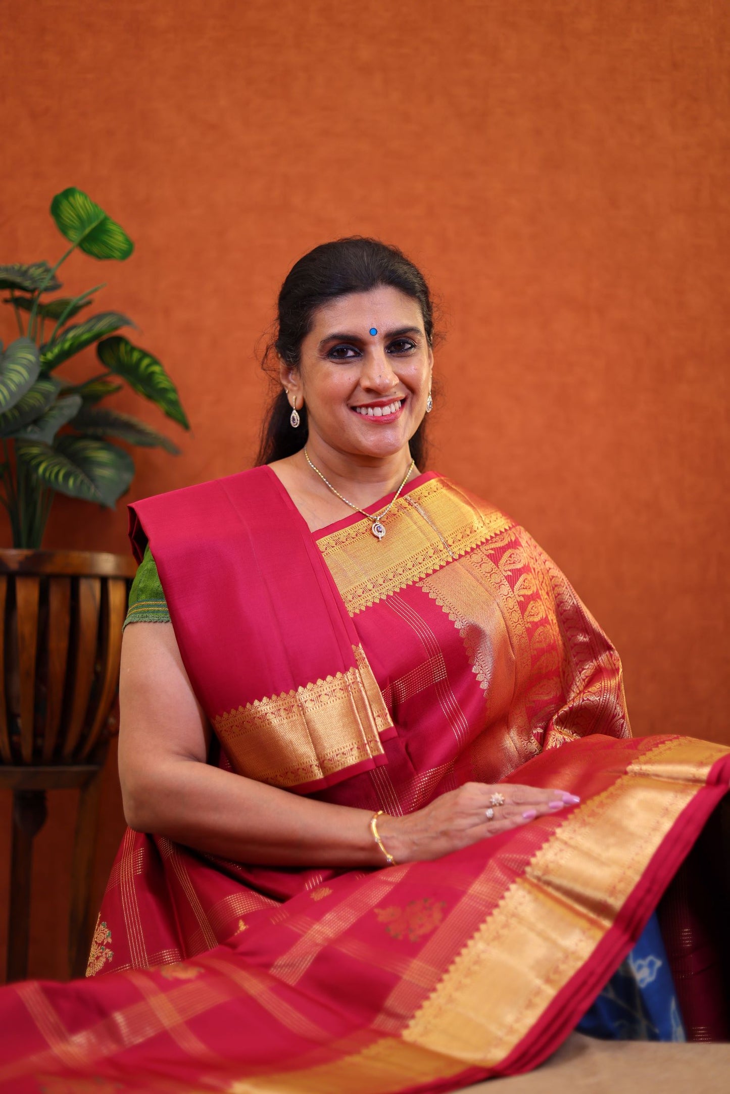 Pure Handloom Korvai Kanjivaram Silk Saree - Maroon Color
