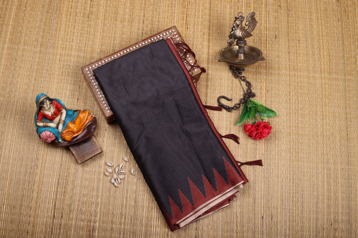Kota Silk Saree - Ajrak Print Pallu