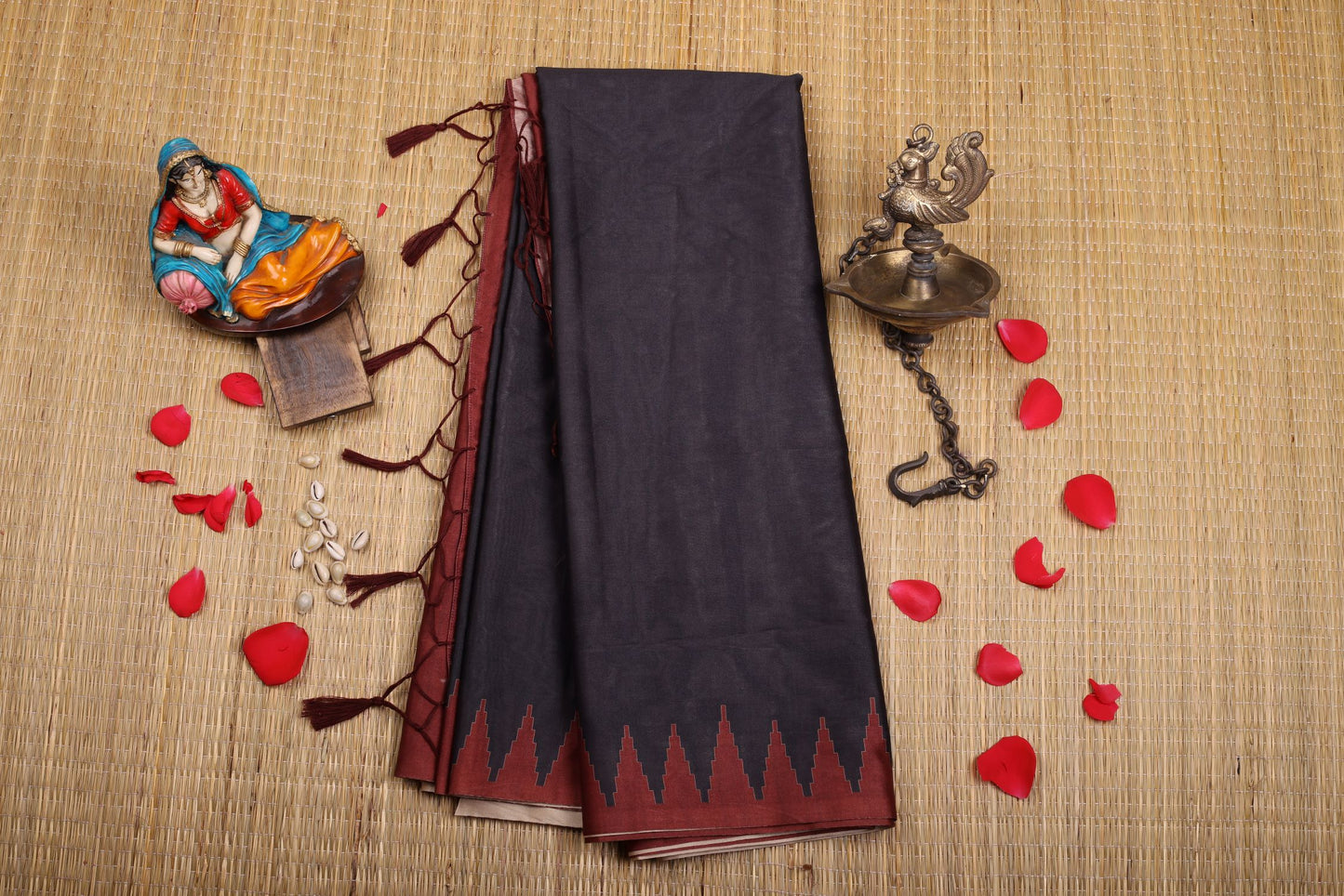 Kota Silk Saree - Ajrak Print Pallu