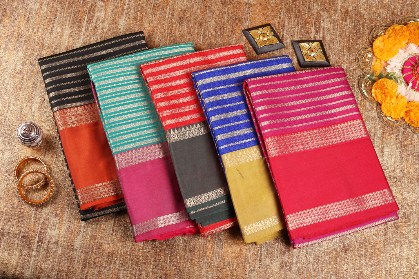 Semi Tussar Silk Saree - Red