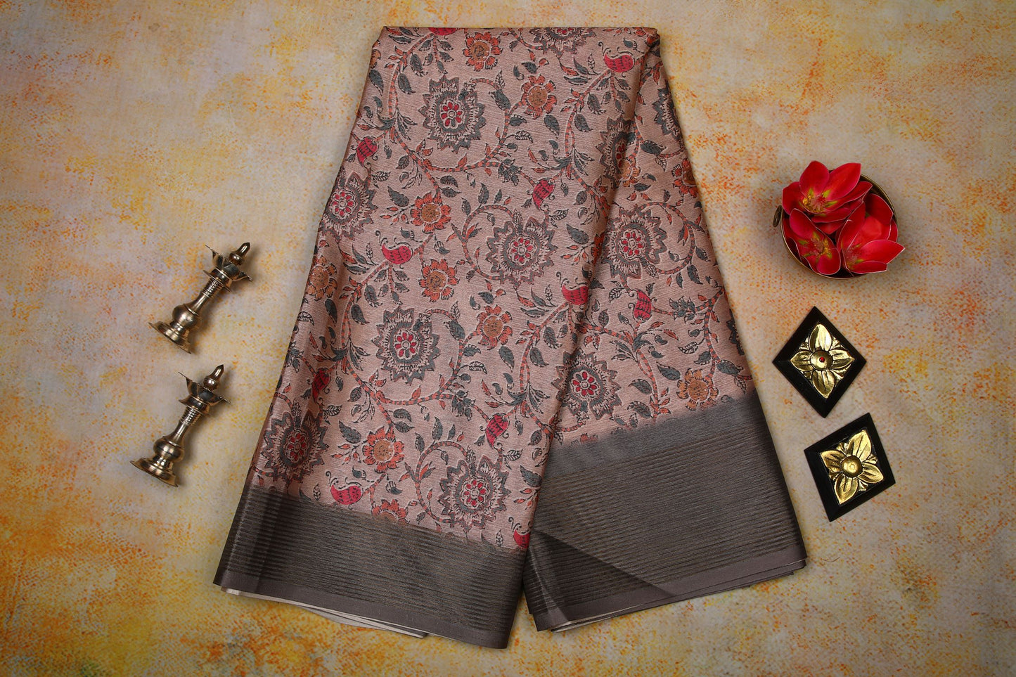 Fancy Silk Saree - Peach