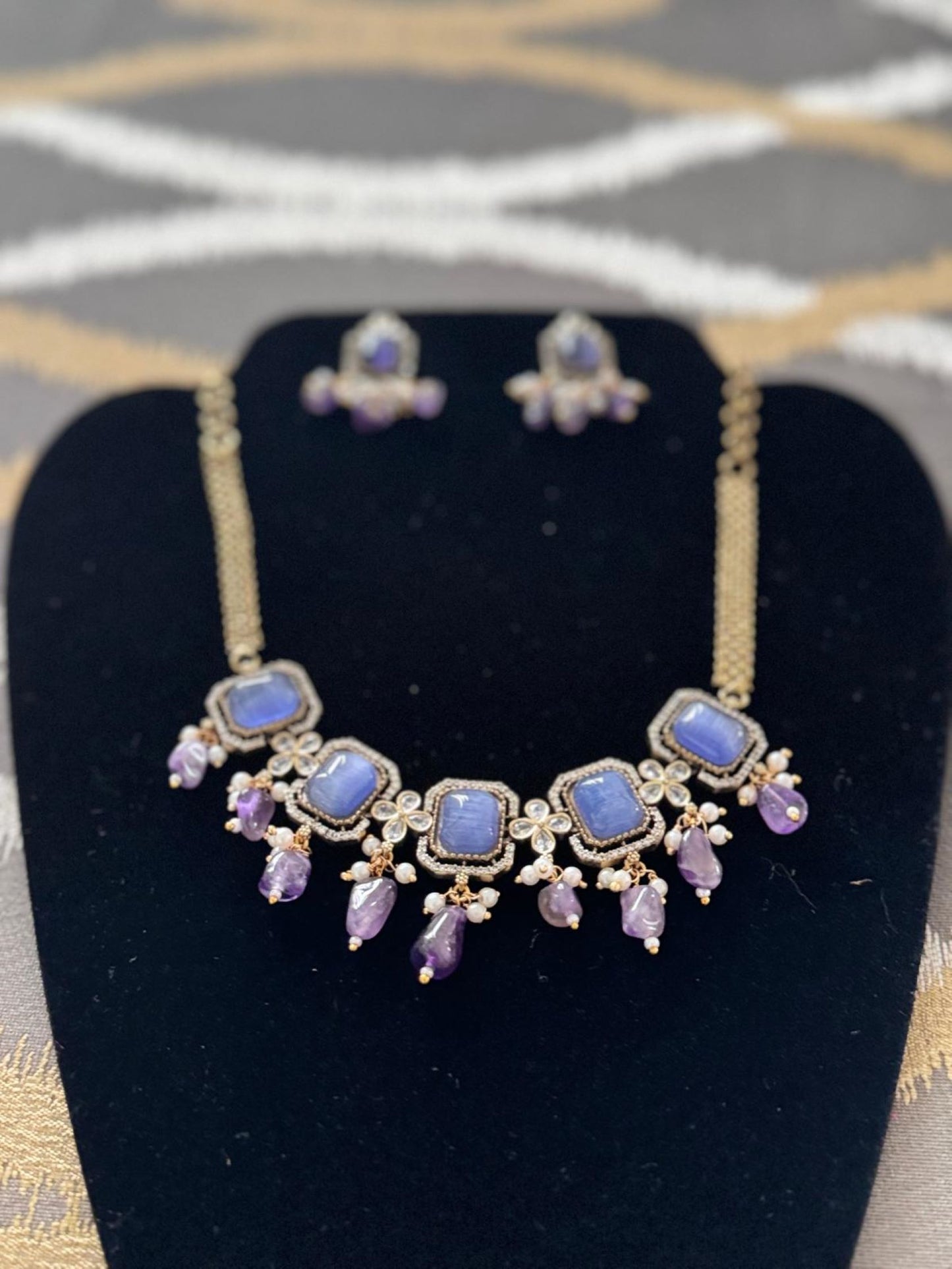 Artificial Jewelry - Necklace Set - Violet