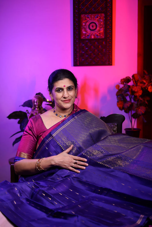 Pure Silk Saree - Blue Color