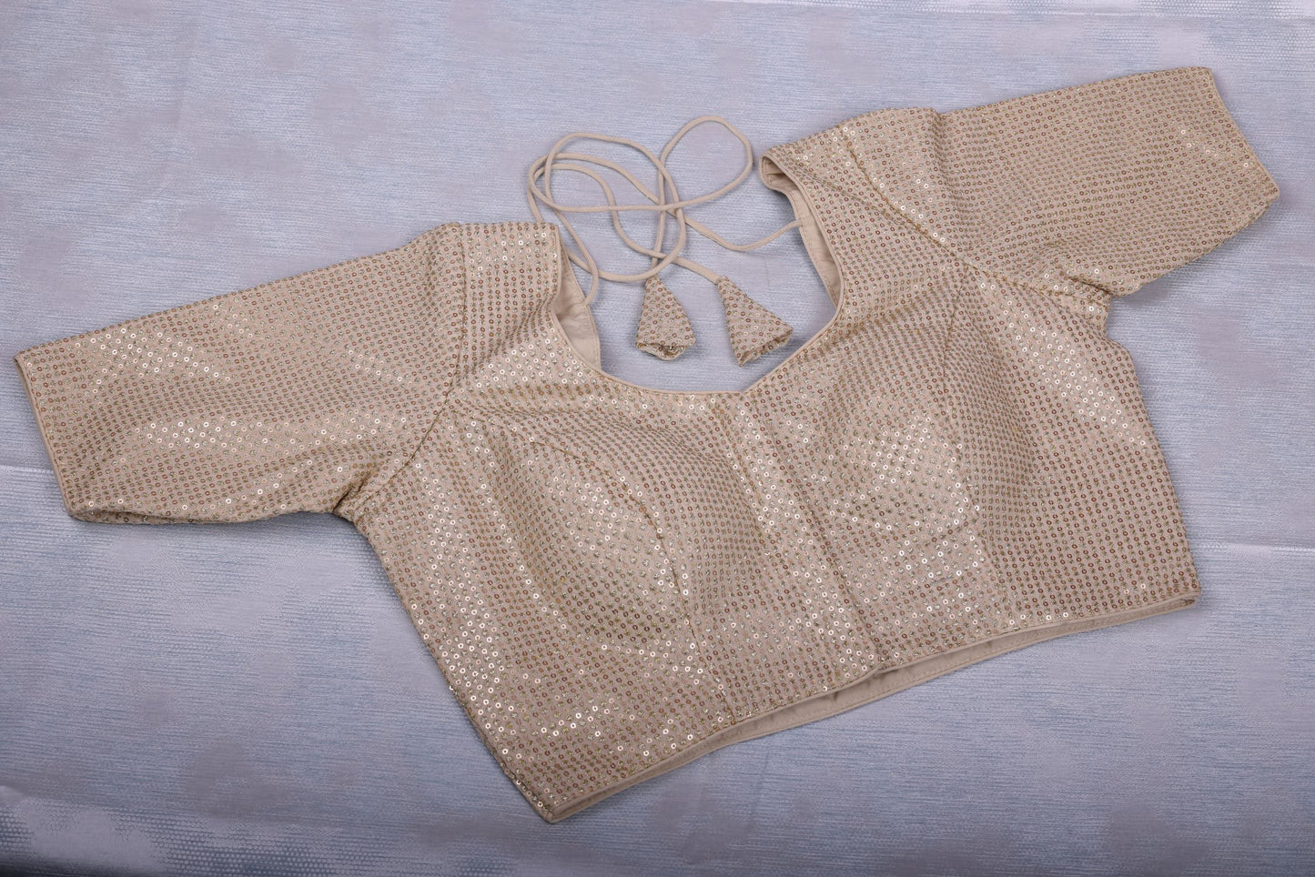 Beige Silk Blouse with Sequins