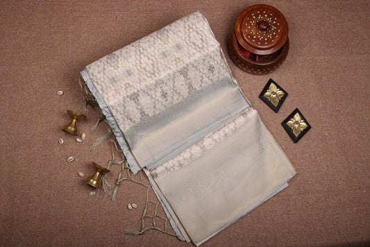 Grey Digital Silk Cotton Saree