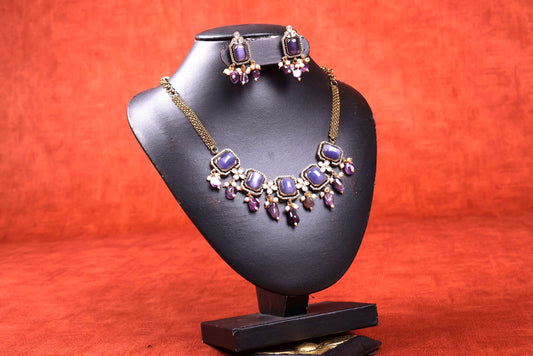 Artificial Jewelry - Necklace Set - Violet