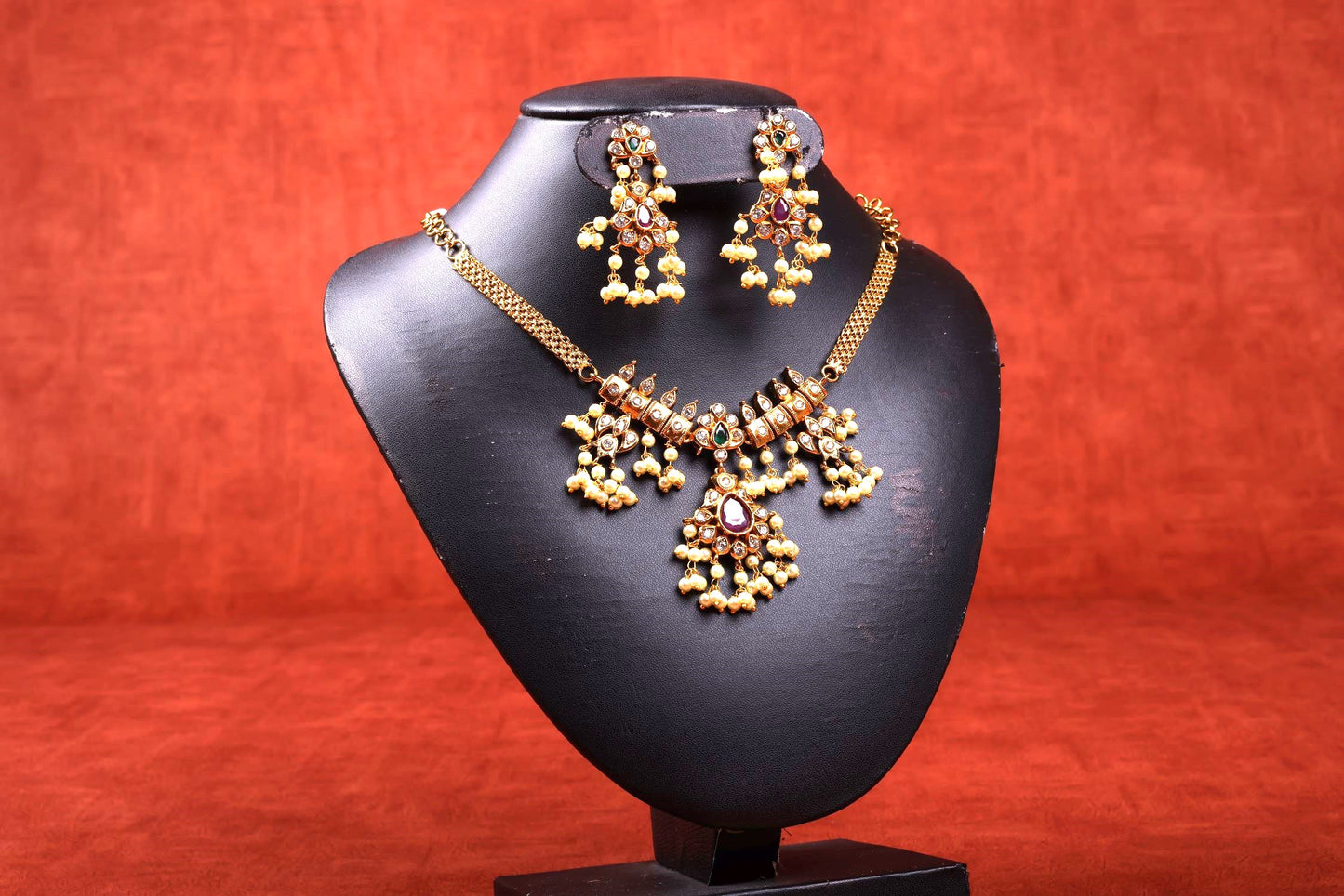 Artificial Jewelry Necklace Set-Guttapusalu