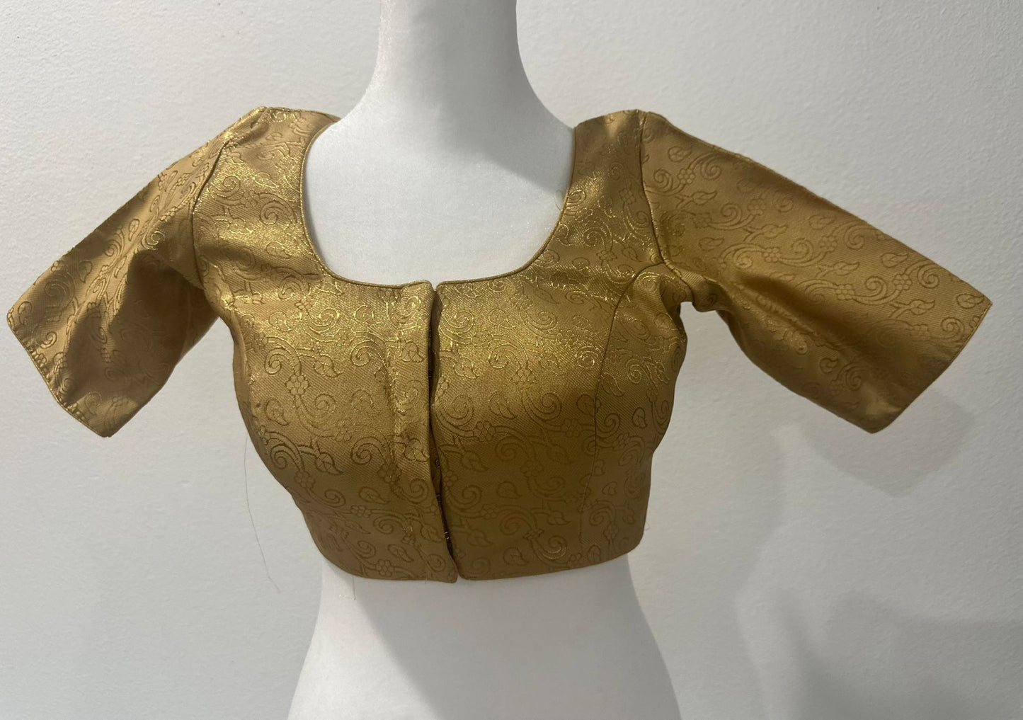 Gold Silk Blouse with Self Design