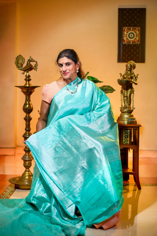 Pure Banaras Silk Saree - Light Blue