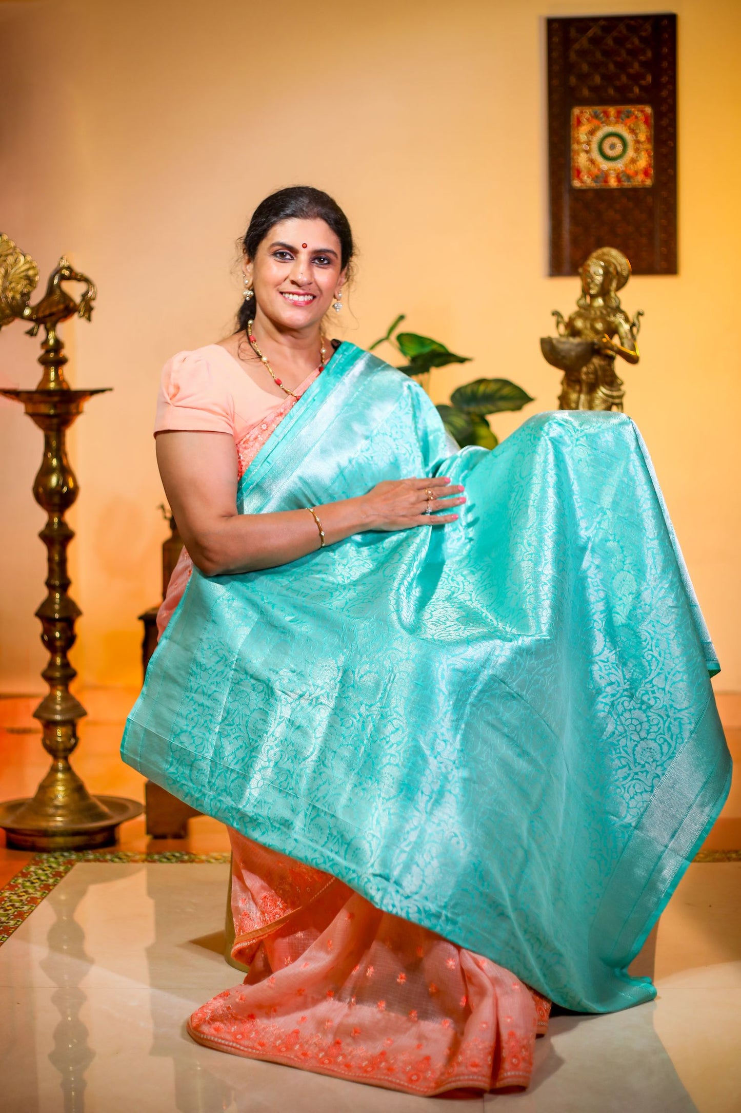 Pure Banaras Silk Saree - Light Blue