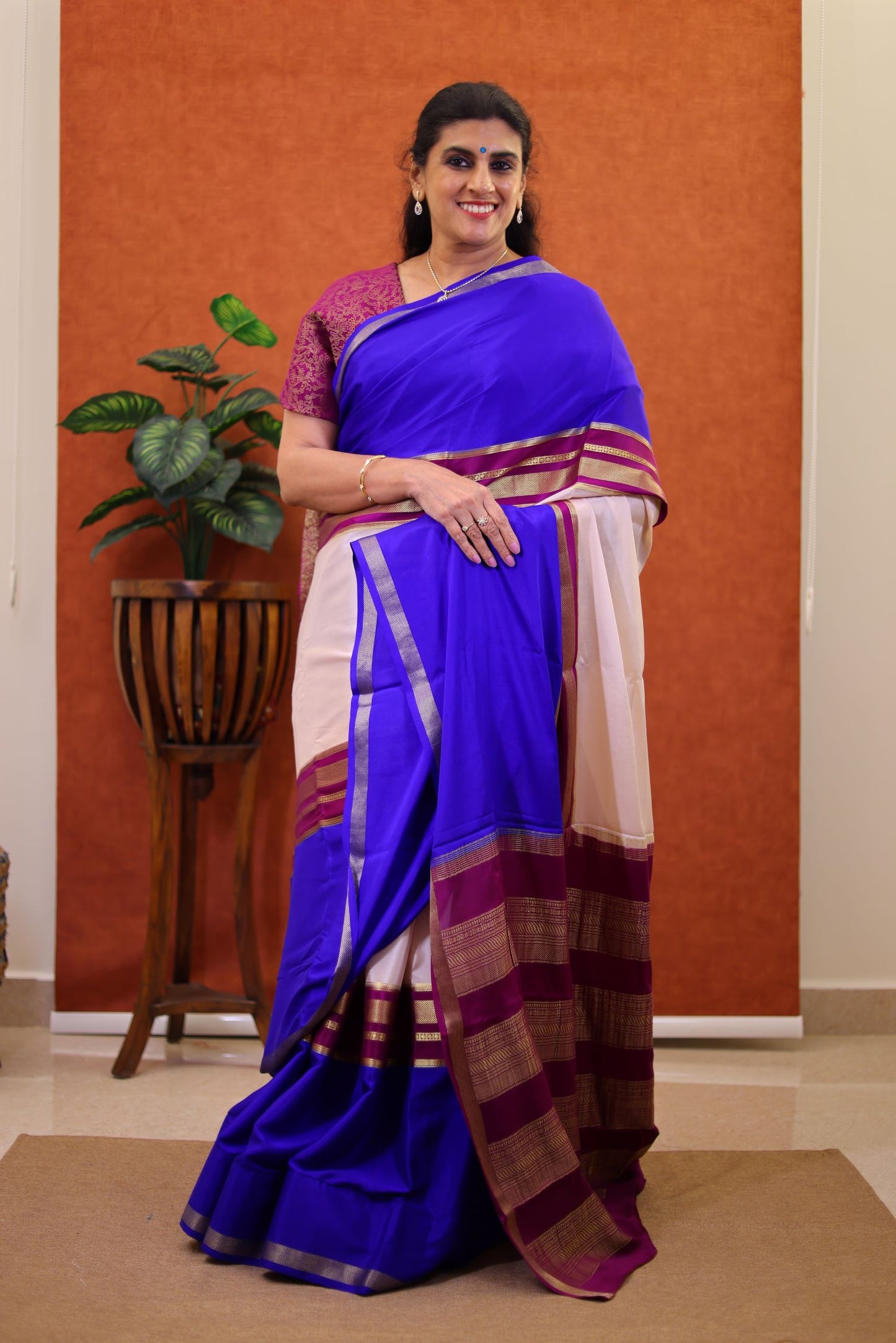 Pure Mysore Silk - Multi Color with Zari Border