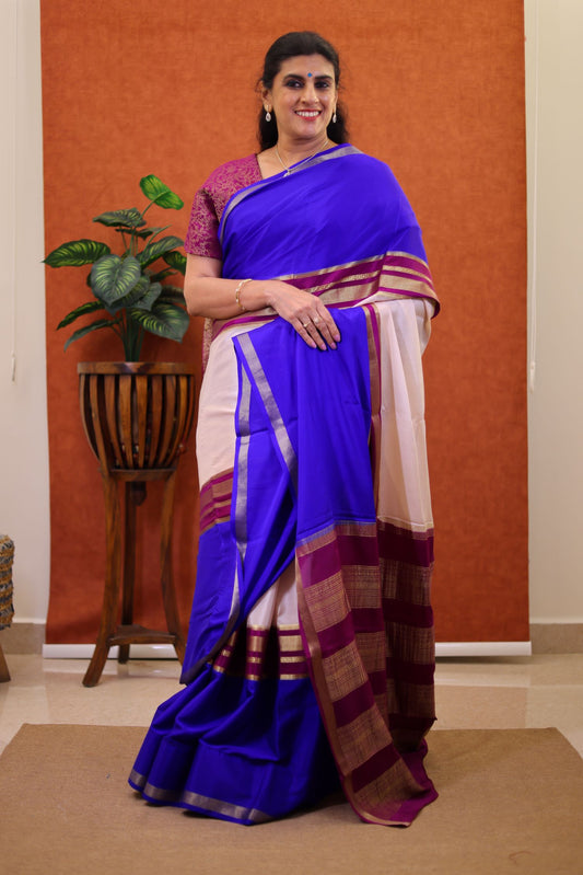 Pure Mysore Silk - Multi Color with Zari Border