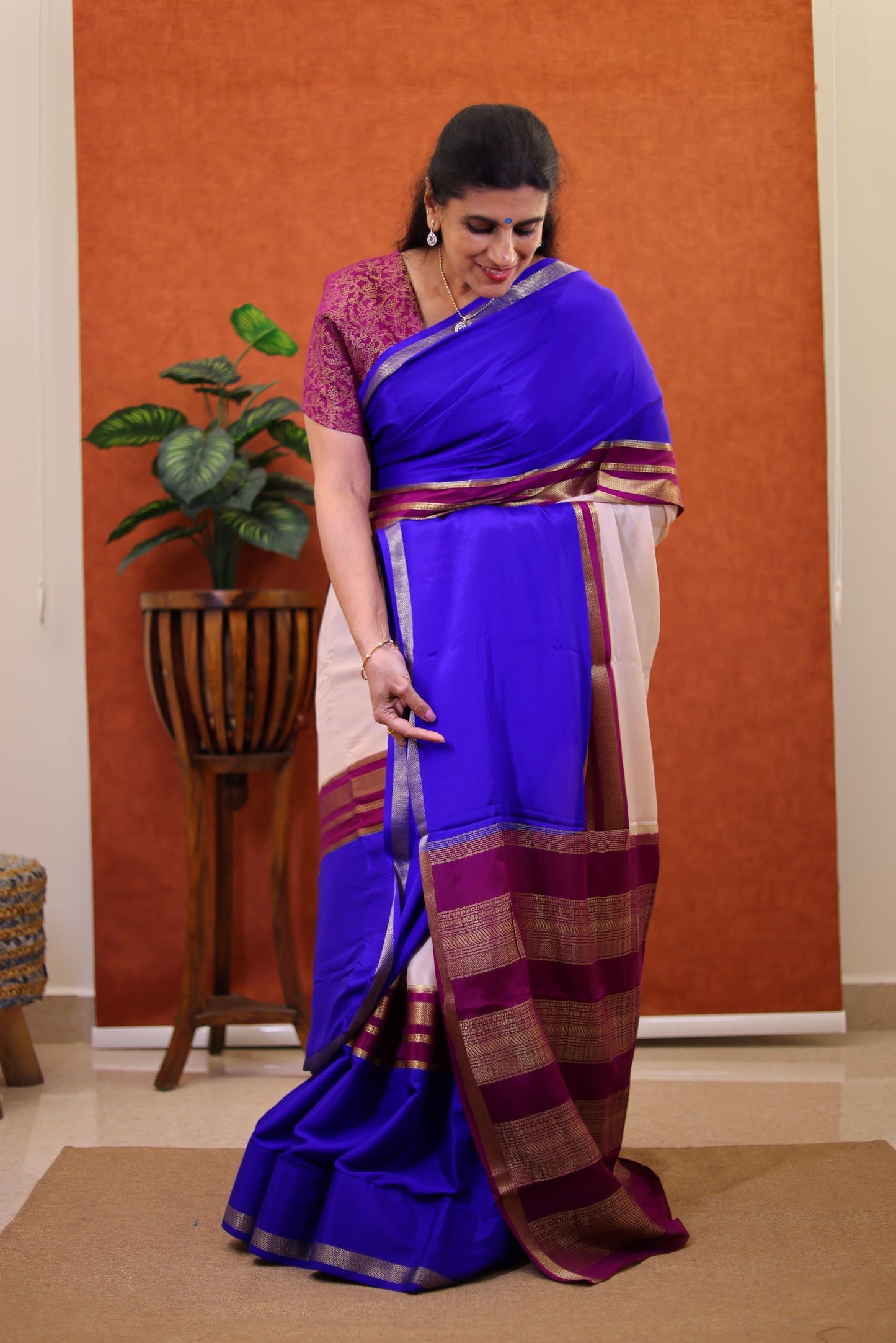 Pure Mysore Silk - Multi Color with Zari Border