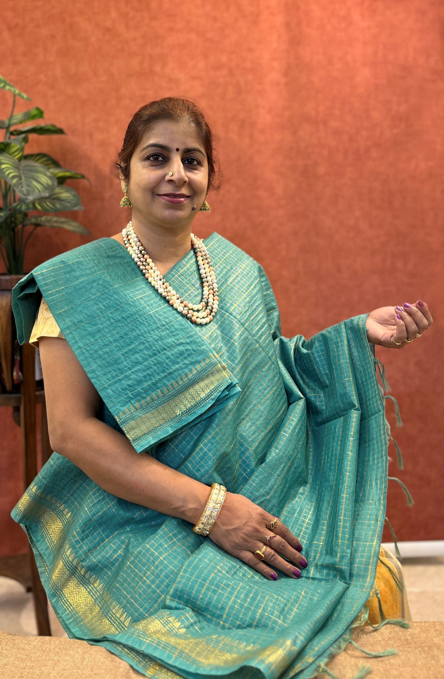 Semi Chanderi Silk Saree - Pastel Green Color