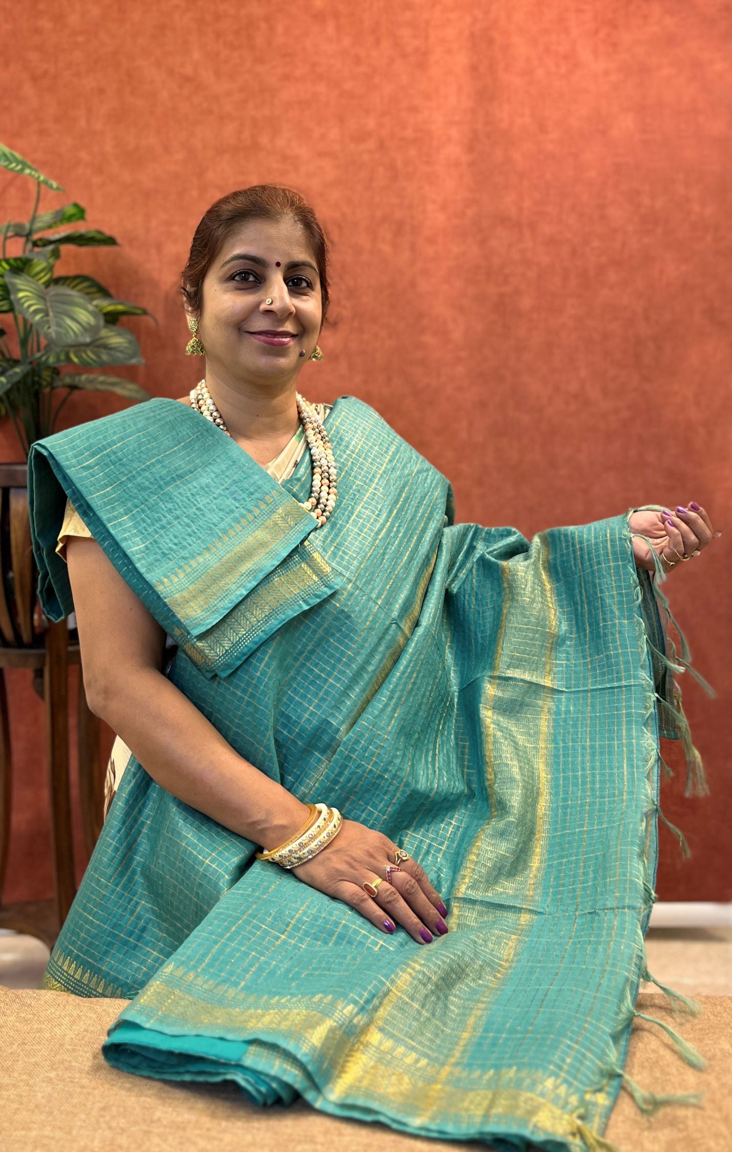 Semi Chanderi Silk Saree - Pastel Green Color