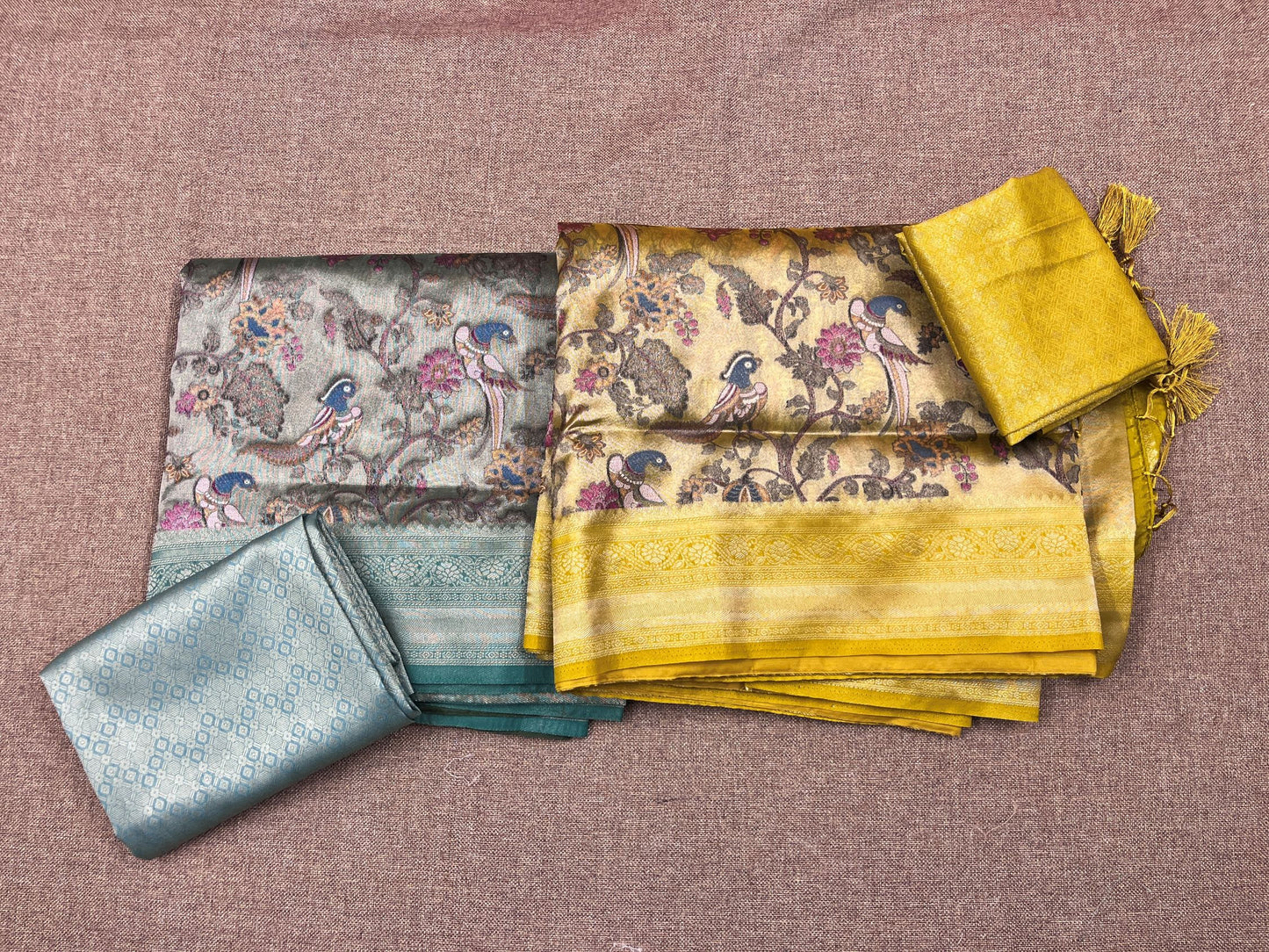 Semi Handloom Tissue Silk - Pastel Blue