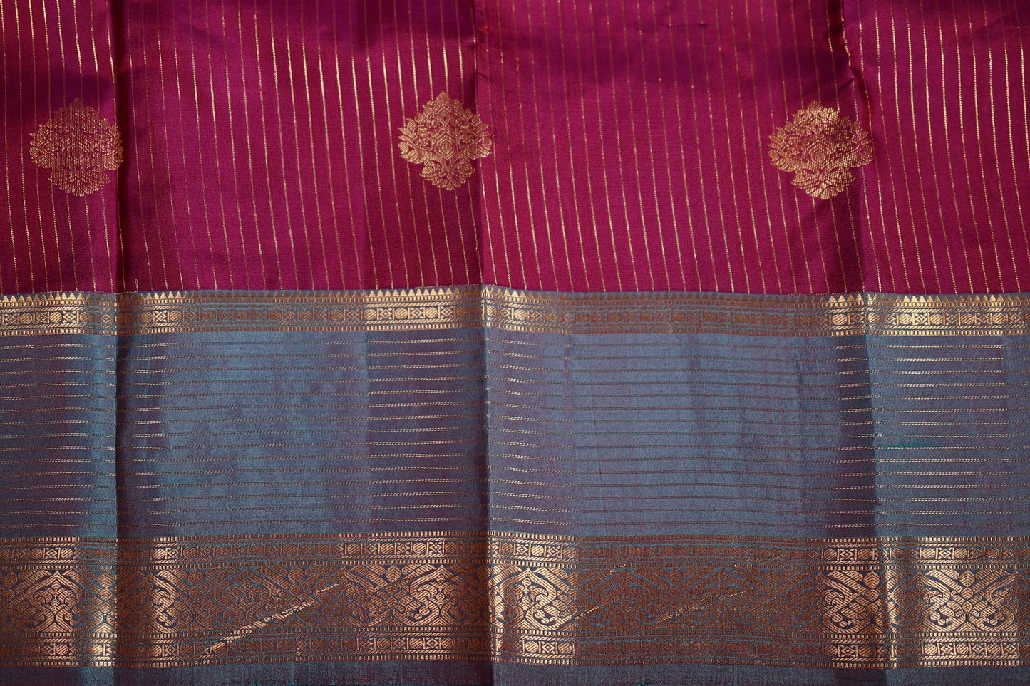 Pure Silk Saree - Brown Color with Contrast Zari Border