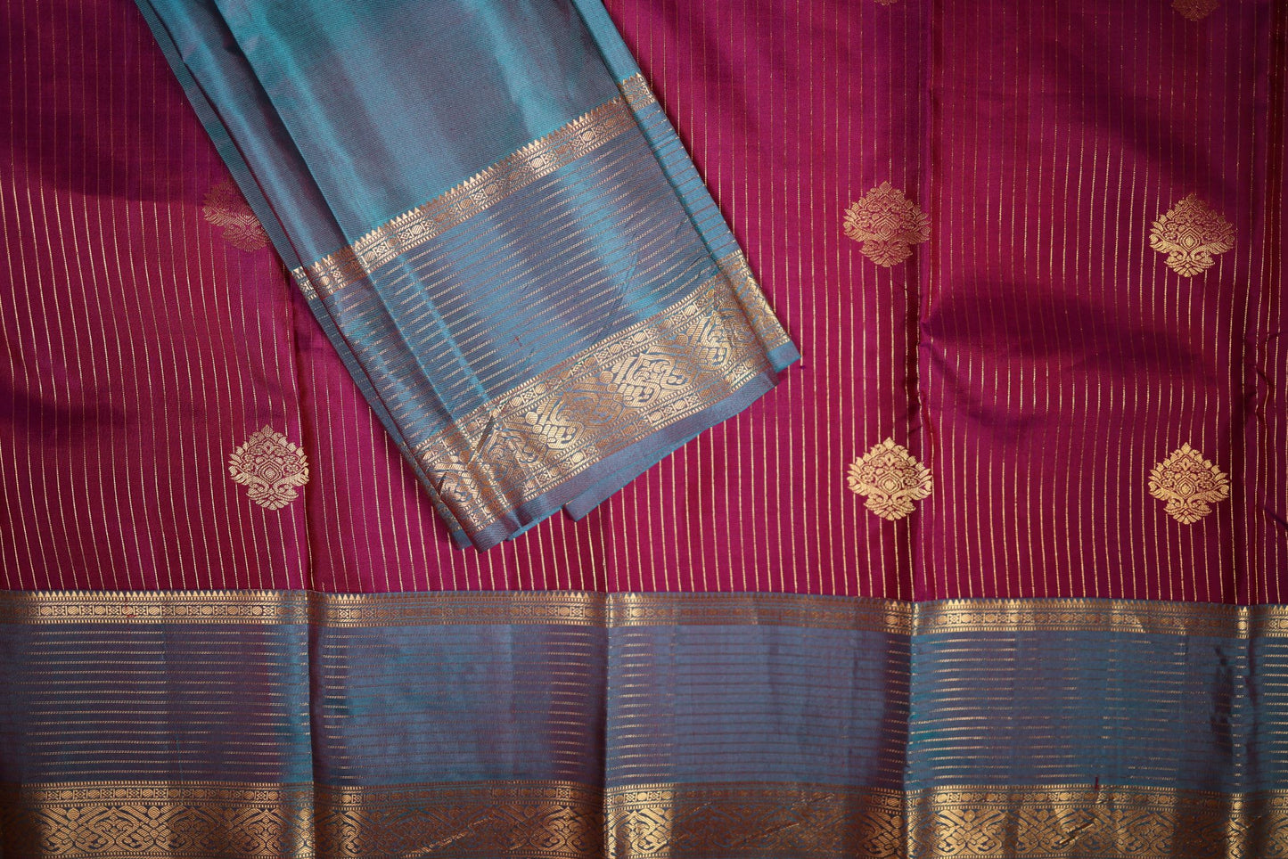 Pure Silk Saree - Brown Color with Contrast Zari Border