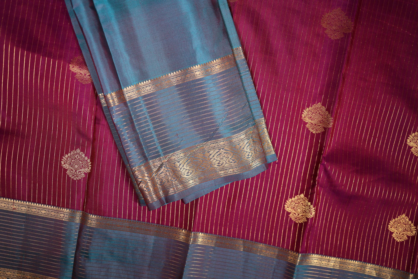 Pure Silk Saree - Brown Color with Contrast Zari Border