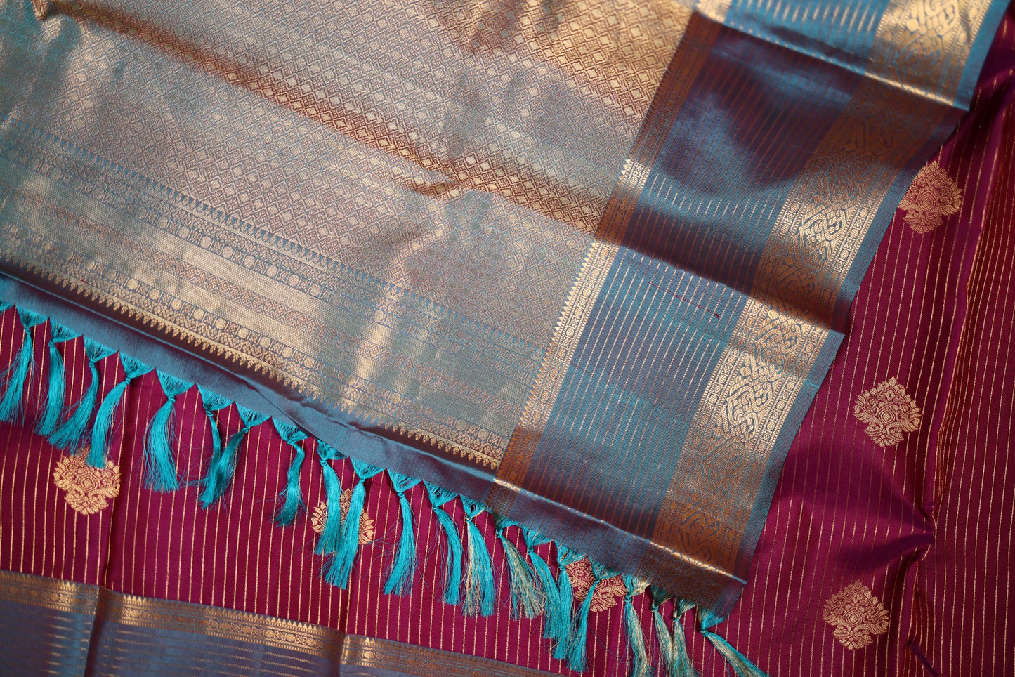 Pure Silk Saree - Brown Color with Contrast Zari Border