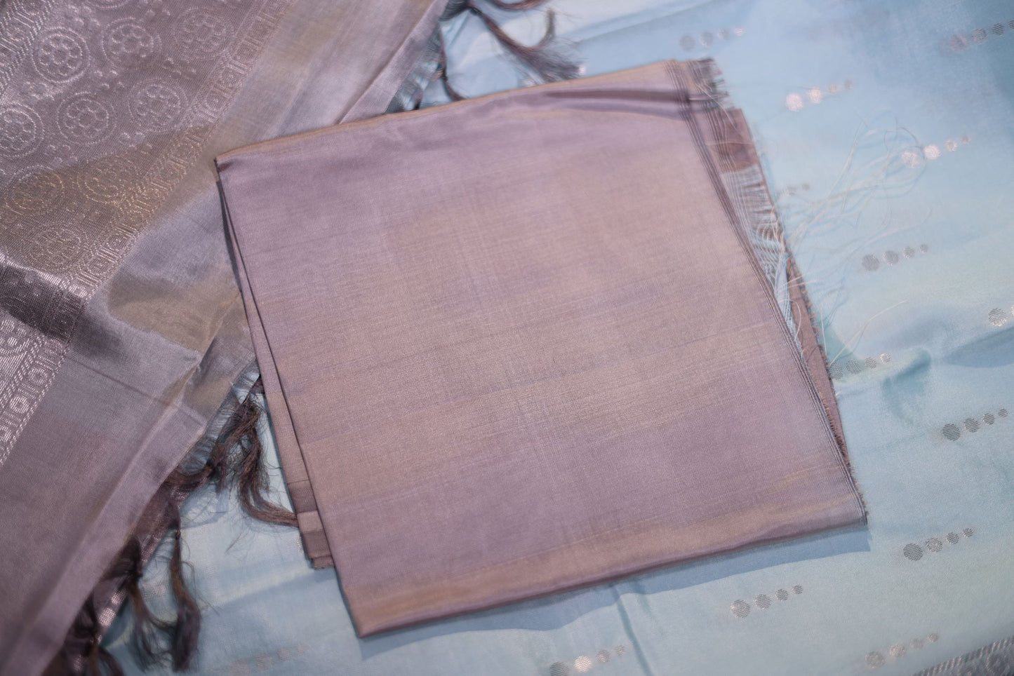 Pure Silk Saree - Pastel Blue Color