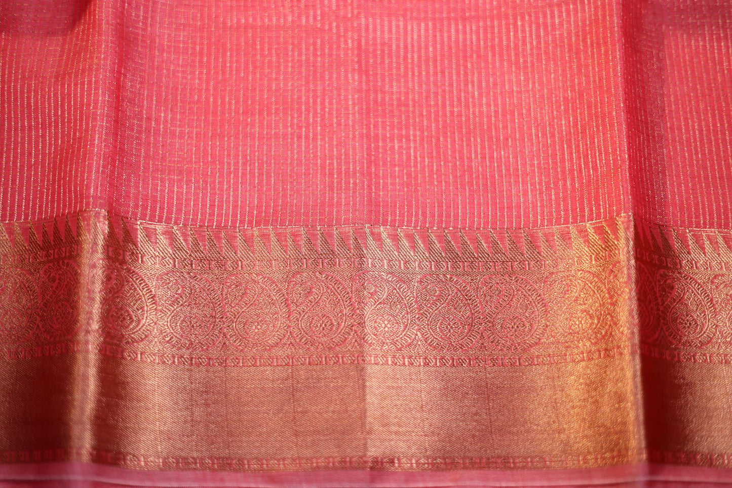 Seeko Silk Saree - Pink Color with Zari Border