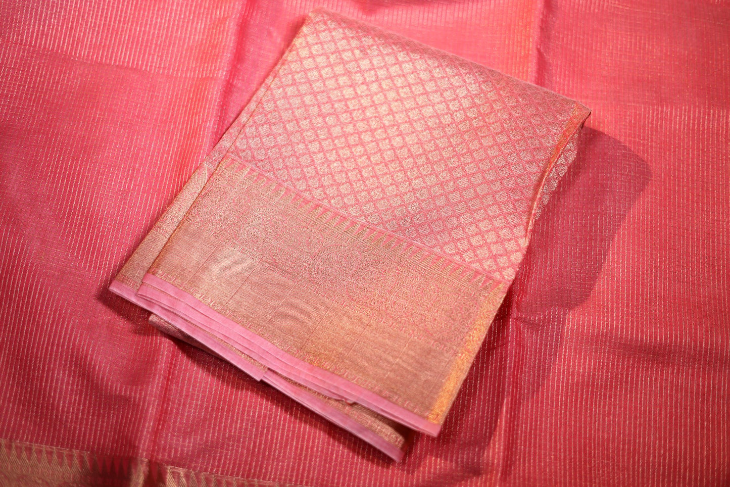 Seeko Silk Saree - Pink Color with Zari Border