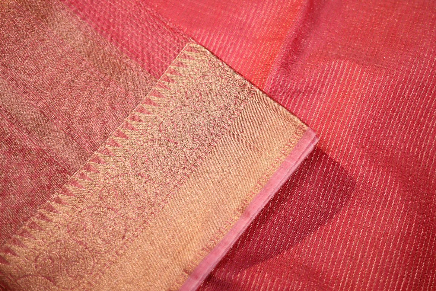 Seeko Silk Saree - Pink Color with Zari Border