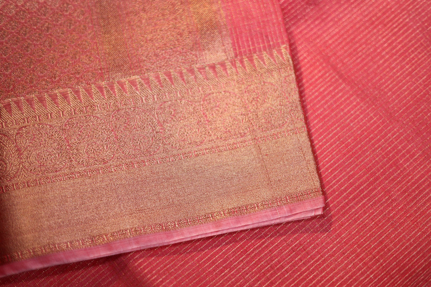 Seeko Silk Saree - Pink Color with Zari Border