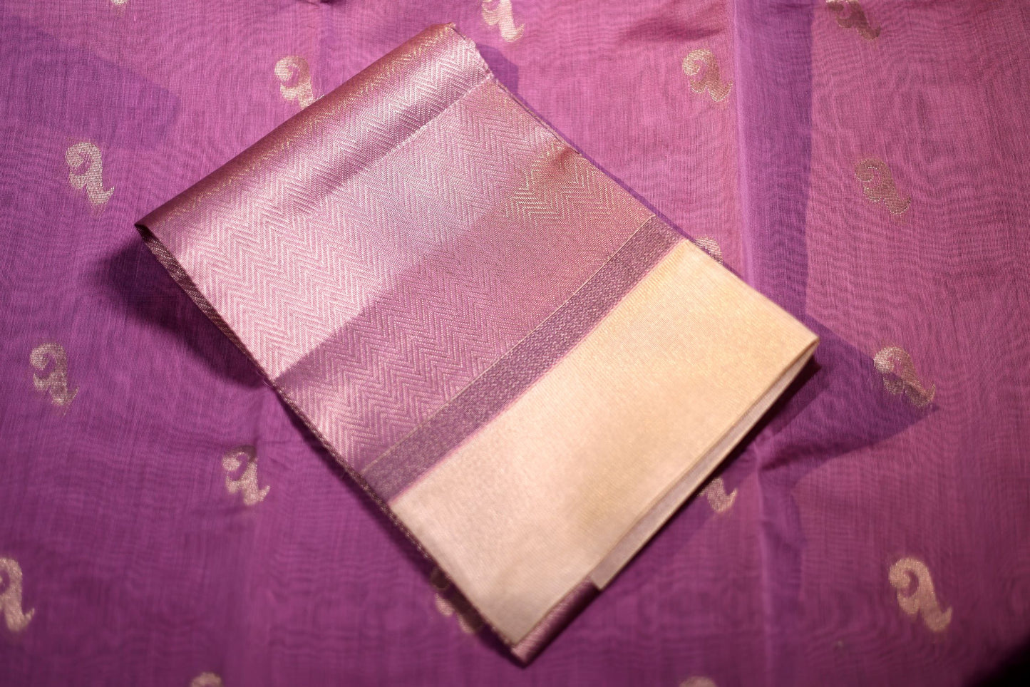 Seeko Silk Saree - Lavendar Color with Zari Border