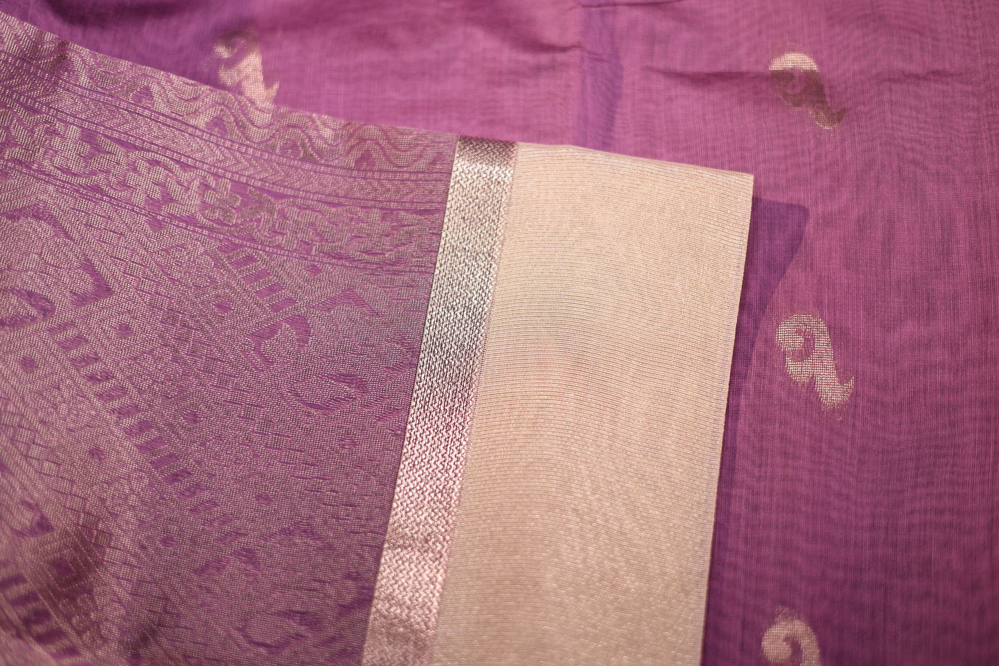 Seeko Silk Saree - Lavendar Color with Zari Border