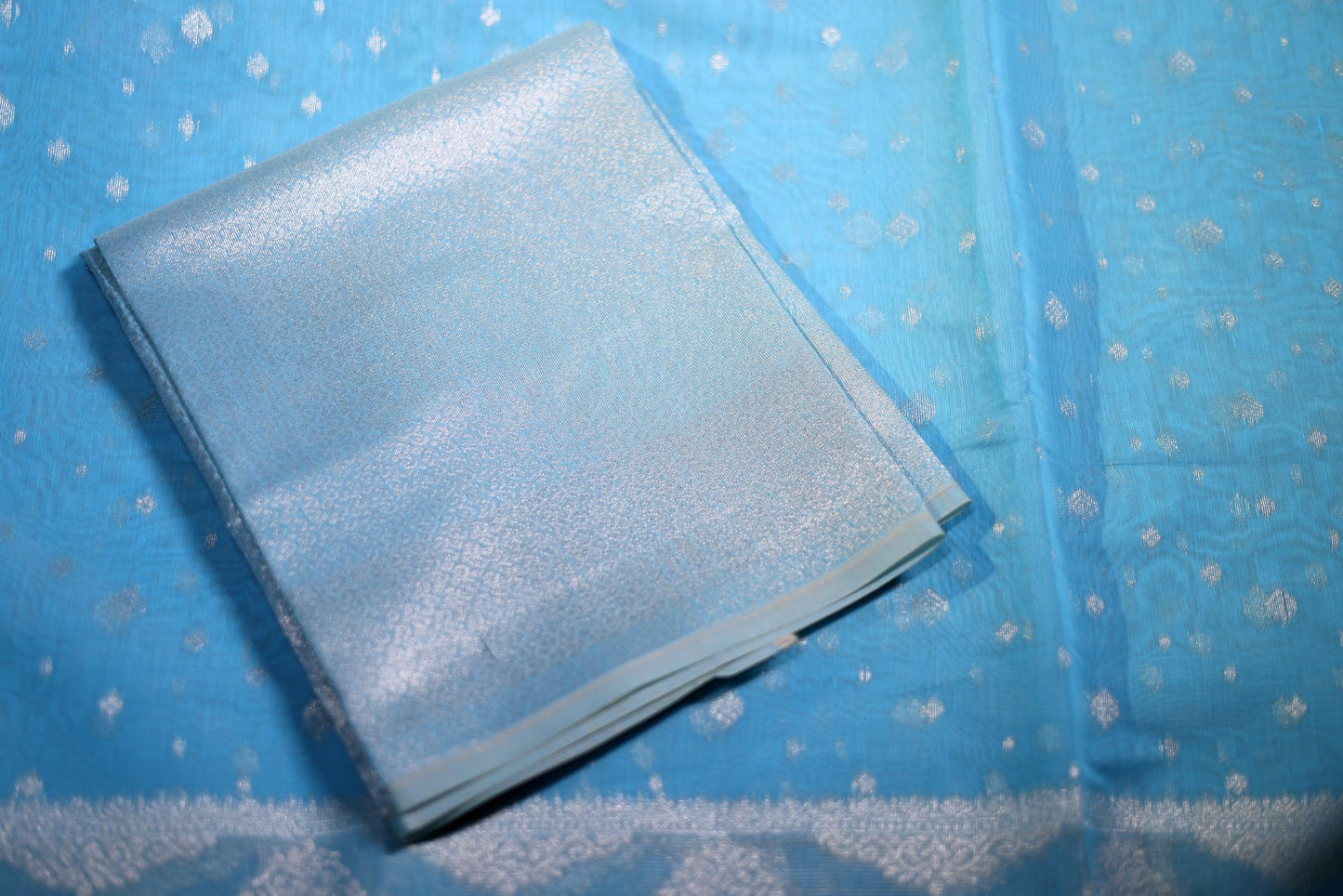 Seeko Silk Saree - Blue Color with Zari Border