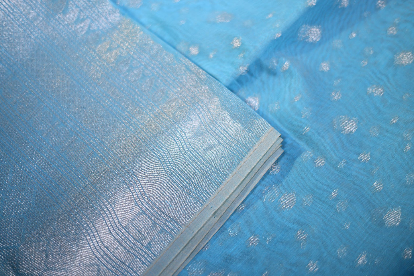 Seeko Silk Saree - Blue Color with Zari Border