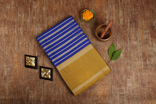 Semi Tussar Silk Saree - Blue