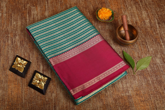 Semi Tussar Silk Saree - Green