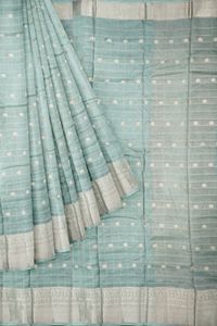 Jute Crepe Saree - Pastel Green