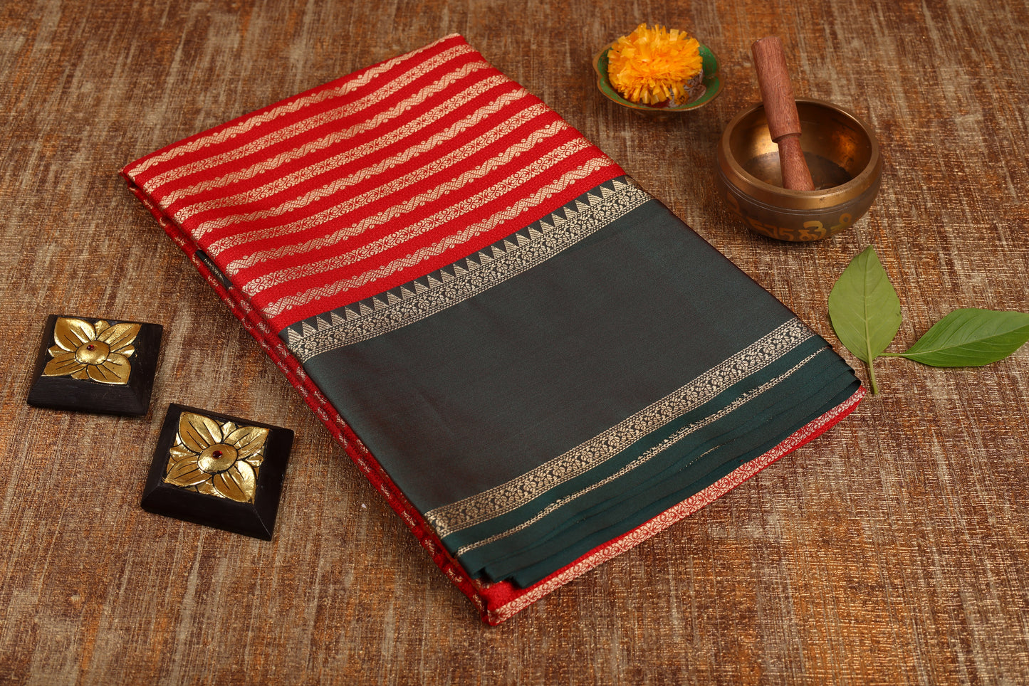 Semi Tussar Silk Saree - Red