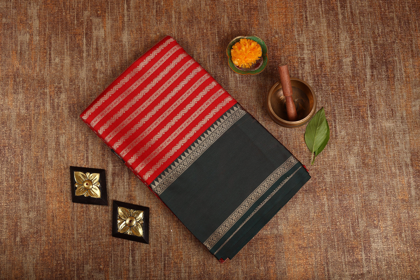 Semi Tussar Silk Saree - Red